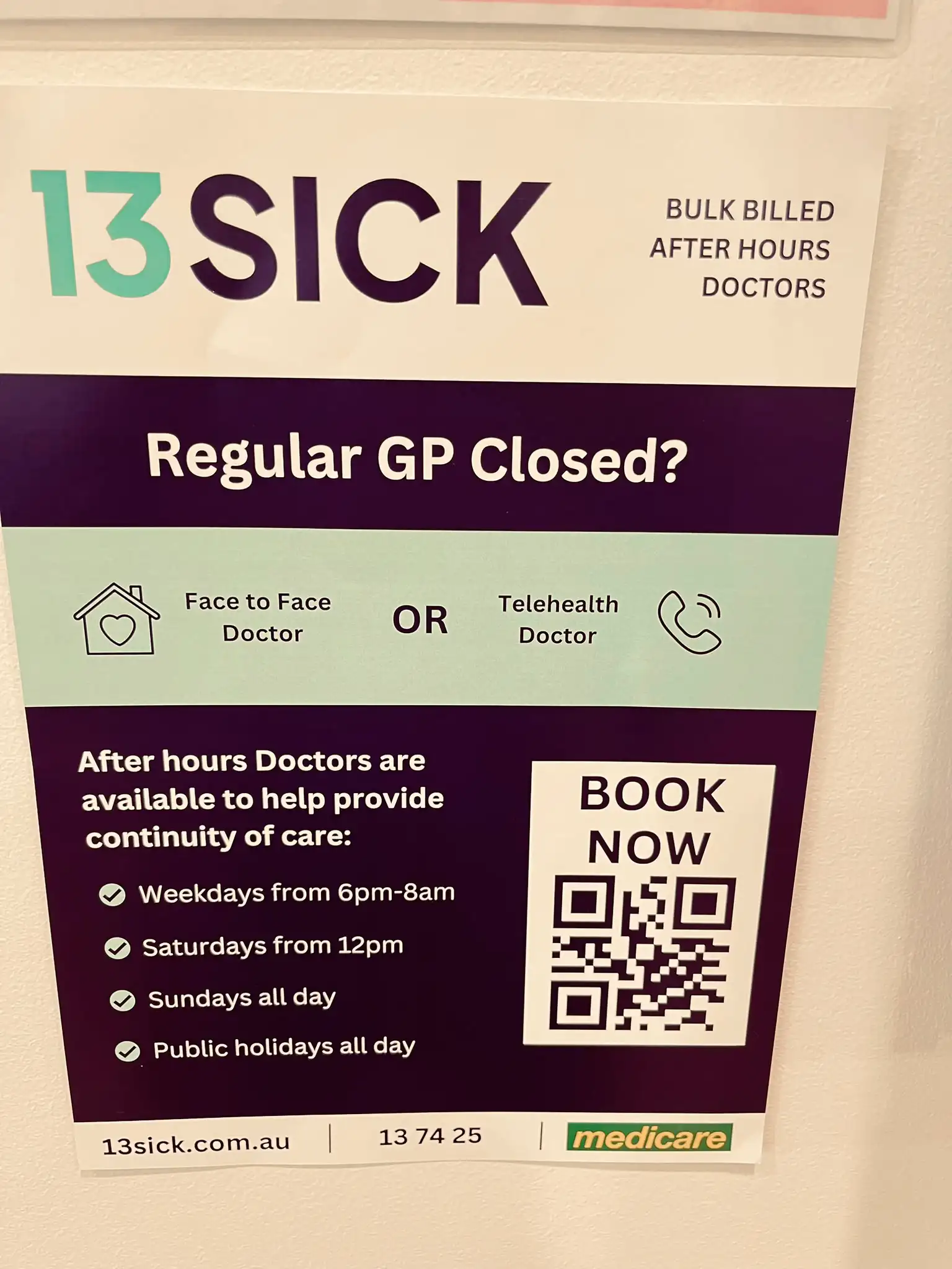 13SICK after hours doctors information
